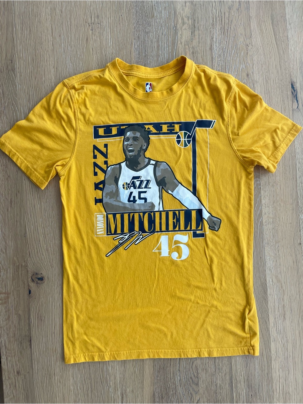 NBA Utah Jazz Yellow Donovan Mitchell 45 Graphic Tee